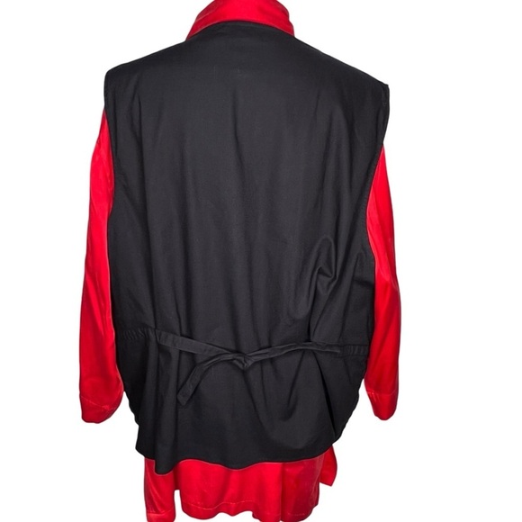 Karen Arnold Women Silk Holiday Red 3/4 Sleeve Button Down Blouse Plus Size 3X - Picture 5 of 12